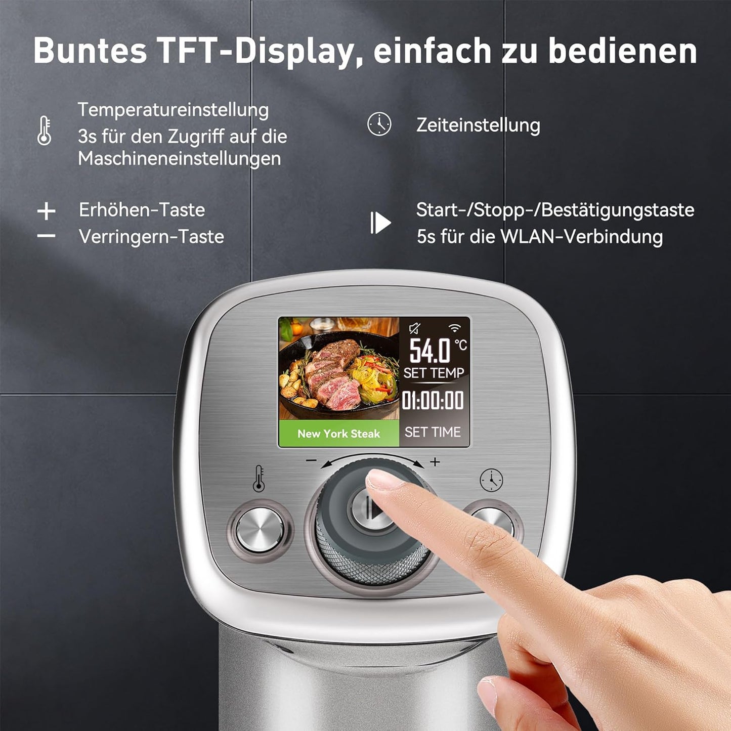 Niedrigtemperatur-Schongarer Sous Vide Garer Stick von KitchenBoss G320