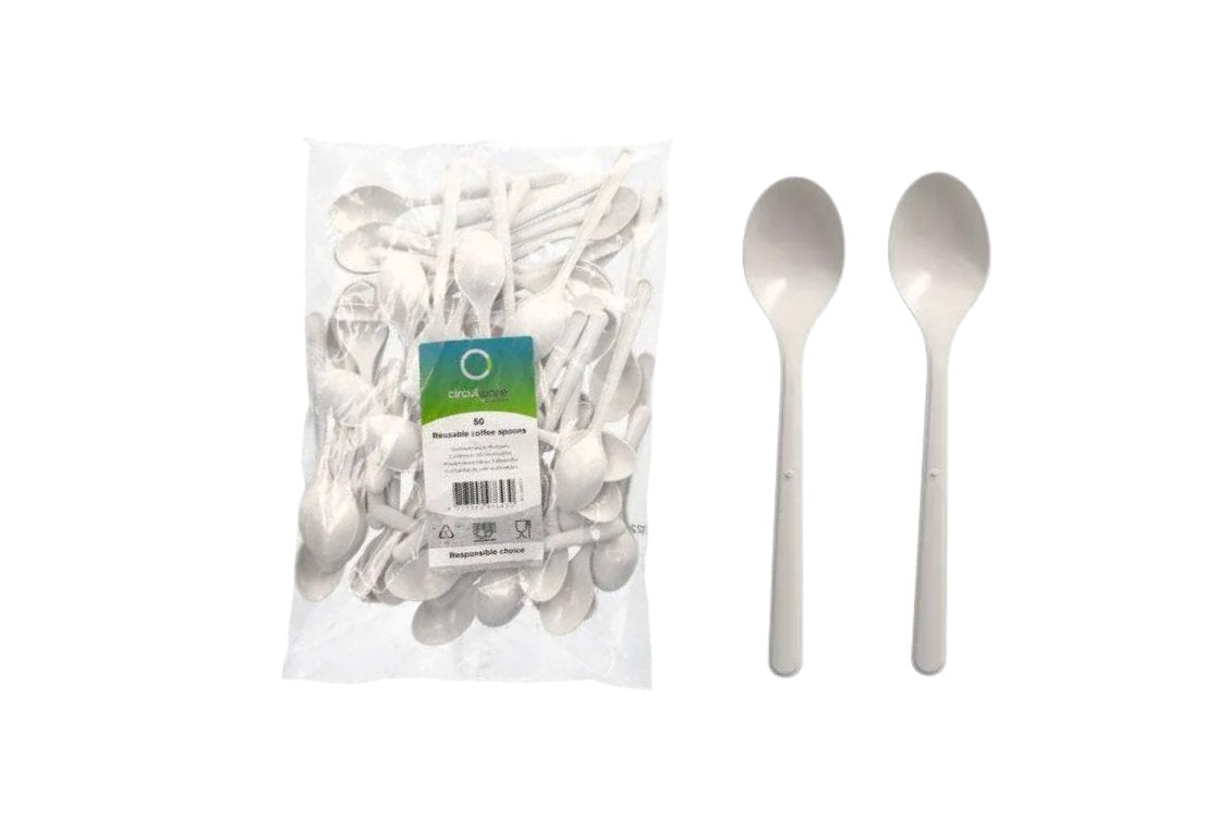 Kaffeelöffel (Mehrweg), PP, 13 cm, weiss, extra stabil