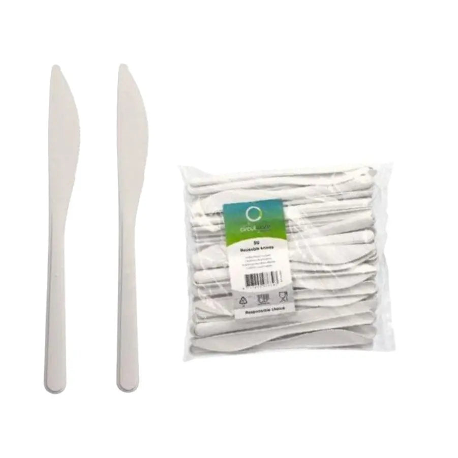 Messer (Mehrweg), PP, 18,5 cm, weiss, extra stabil ( 50 Stück) Circulware by Haval kiecom-store.com