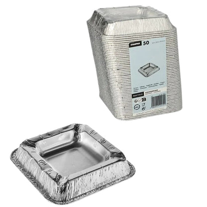 Einweg - Aschenbecher Alu eckig 2,2 x 12,5 x 12,5 cm