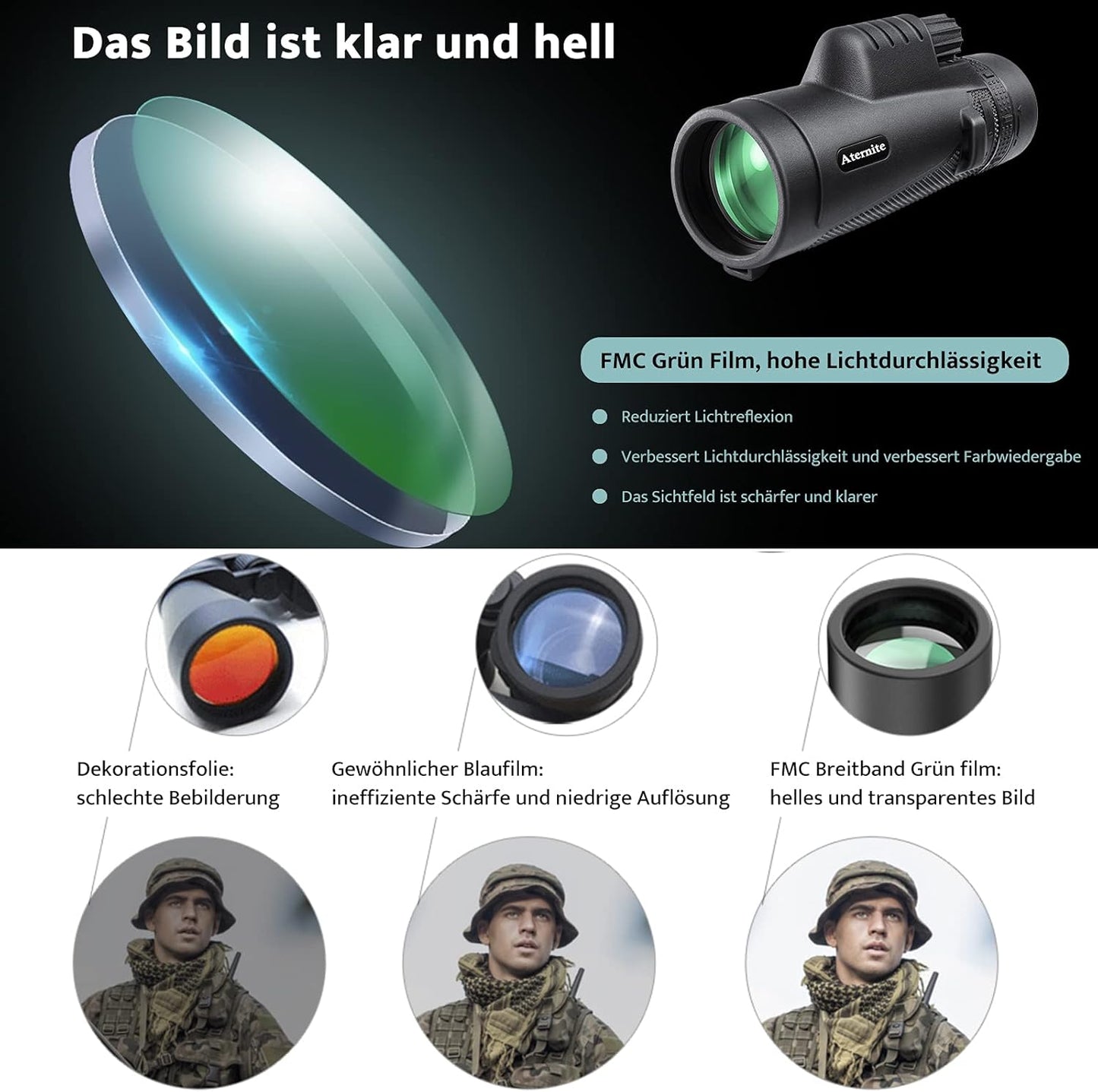 Teleskop von Aternite Monokular Teleskop