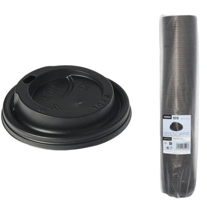 Dom-Deckel, PS "To Go" rund Ø 8 cm · 2,4 cm schwarz von Papstar