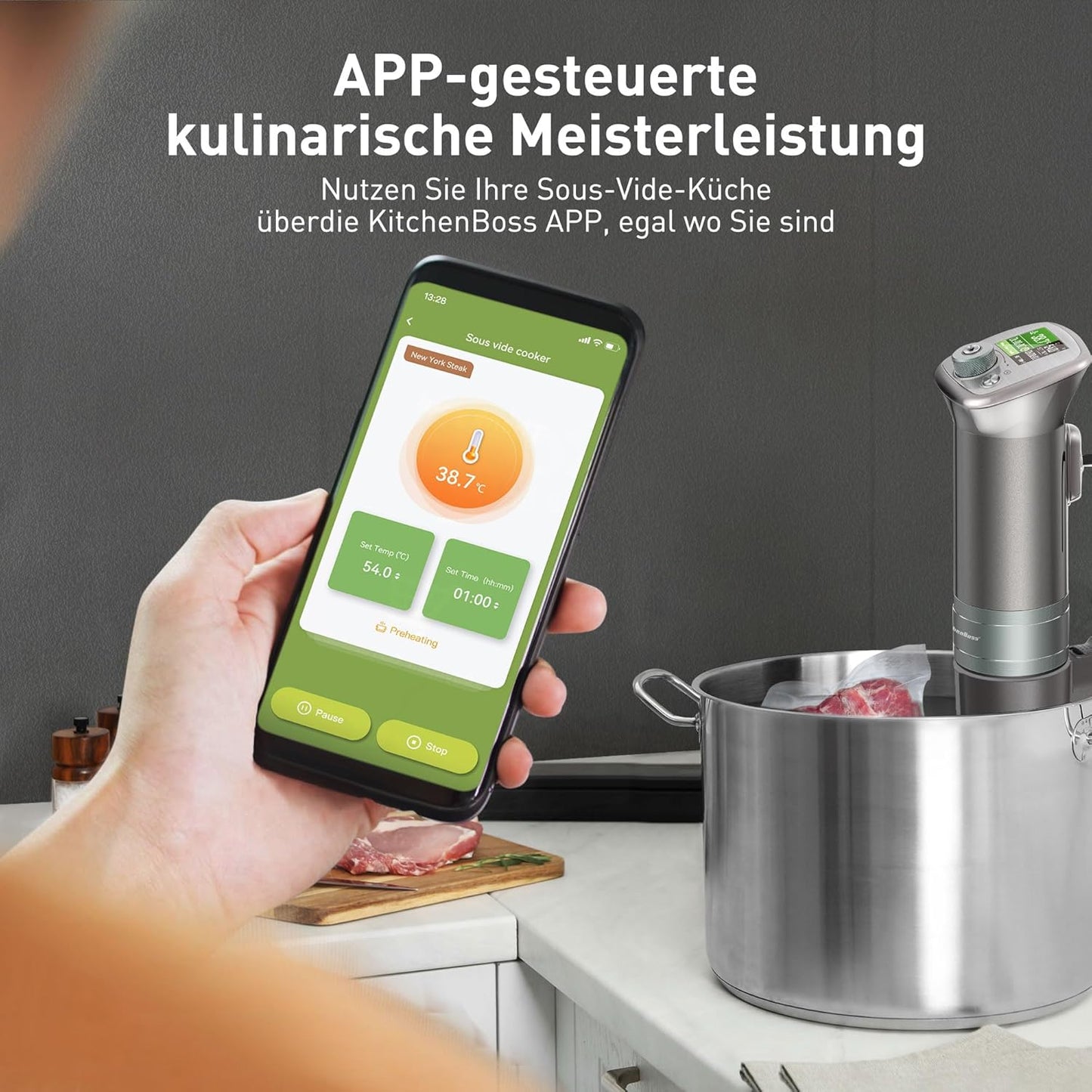 Niedrigtemperatur-Schongarer Sous Vide Garer Stick von KitchenBoss G320