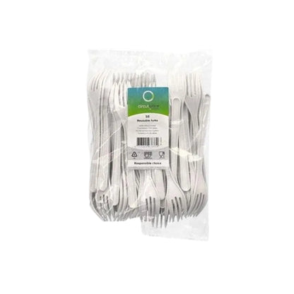 Gabeln (Mehrweg), PP, 18,5 cm, weiss, extra stabil