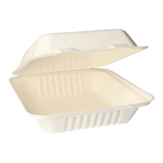 Menüboxen aus Zuckerrohr (Bagasse) ungeteilt (50 Stück)