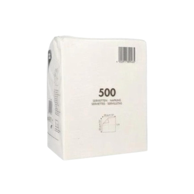 Servietten, 1-lagig 1/4-Falz 33 x 33 cm weiss-500 Stück