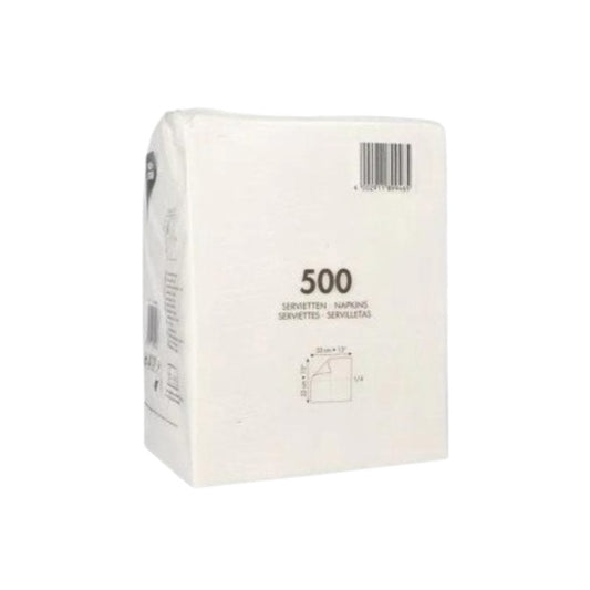 Servietten, 1-lagig 1/4-Falz 33 x 33 cm weiss-500 Stück