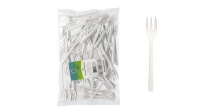 Kuchengabeln/Snackgabeln(Mehrweg), PP, 13 cm, weiss, extra stabil